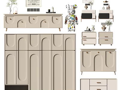 Modern Furniture Collection With Drawer Cabinets Double Door Units And Decorative Items 3d model