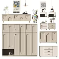 Modern Furniture Collection With Drawer Cabinets Double Door Units And Decorative Items