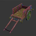 Vintage Wooden Cart Design With Spoked Wheels Wooden Bed And Handles