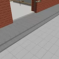 Plaza Paving Design with Square Tiles Red Brick Buildings and Tree Shadows