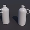 Two White Kitchen Spice Bottles With Handle And Simple Design 3d model