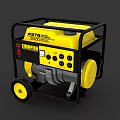 Yellow ACTIVA Portable Generator With Black Frame And Heavy Duty Wheels