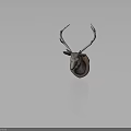 Rustic Deer Head Mount Wall Decor With Wooden Plaque And Antlers For Home Interior