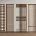 New Chinese-style partition wooden partition hollow 3d model