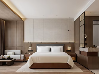 Hotel Big Bed Room 3d model