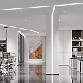 Public Office Area Interior With Desks Office Chairs Bookshelves And Modern Lighting