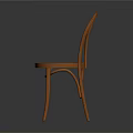Natural Wood Leisure Chair with Curved Backrest Round Seat and Slender Legs Modern Design