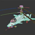 White Helicopter Model With Twin Rotors Transparent Cockpit And Streamlined Fuselage On Dark Background
