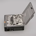 Vintage Audio Tape Recorder With Open Transparent Cover Tape Reels Control Buttons
