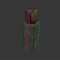 Old Water Tower With Green Top And Rusty Metal Support Ladder Structure