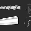 European-style simple plaster line 3d model