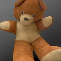 Cute Brown Stuffed Teddy Bear With Light Brown Belly And Paws 3d model