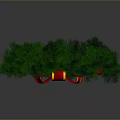 Festive Christmas Wreath With Green Leaves Red Berries And Red Yellow Bow