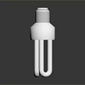 White Energy Saving Light Bulb With Metal Threaded Top And U Shaped Design