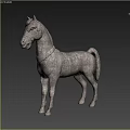Tech Exhibition Hall Featuring Realistic Horse Sculpture As Main Exhibit
