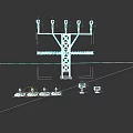 Outdoor Light with Metal Pole Structure and Multiple Lights for Street Lighting