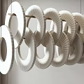 White Circular Ring Hanging Chandeliers With Modern Minimalist Geometric Design