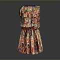 Vibrant Patterned Sleeveless Dress With Ruffled Layered Skirt And Pockets