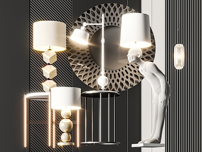 Modern lighting combination floor lamp 3d model