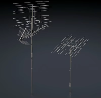 modern antenna roof signal antenna 3d model
