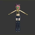 Stylish Anime Character With Blonde Hair Black Bow Black Vest And Yellow Accent Long Boots
