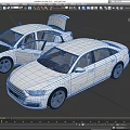 Two Silver Sedans With Open Hood And Doors Modern Car Design Features 3d model