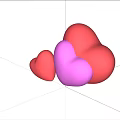 Large And Small Heart Shaped Inflatable Decorations In Red And Pink Colors