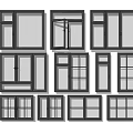 Collection of Various Window Styles Showcasing Different Designs And Frames 3d model