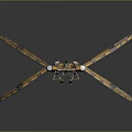 Advanced Interstellar Spacecraft With Yellow Gray Wings And Engines For Cosmic Exploration