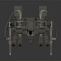 Sci Fi Mechanical Bionic Creature Character With Industrial Metal Limbs And Articulated Claws