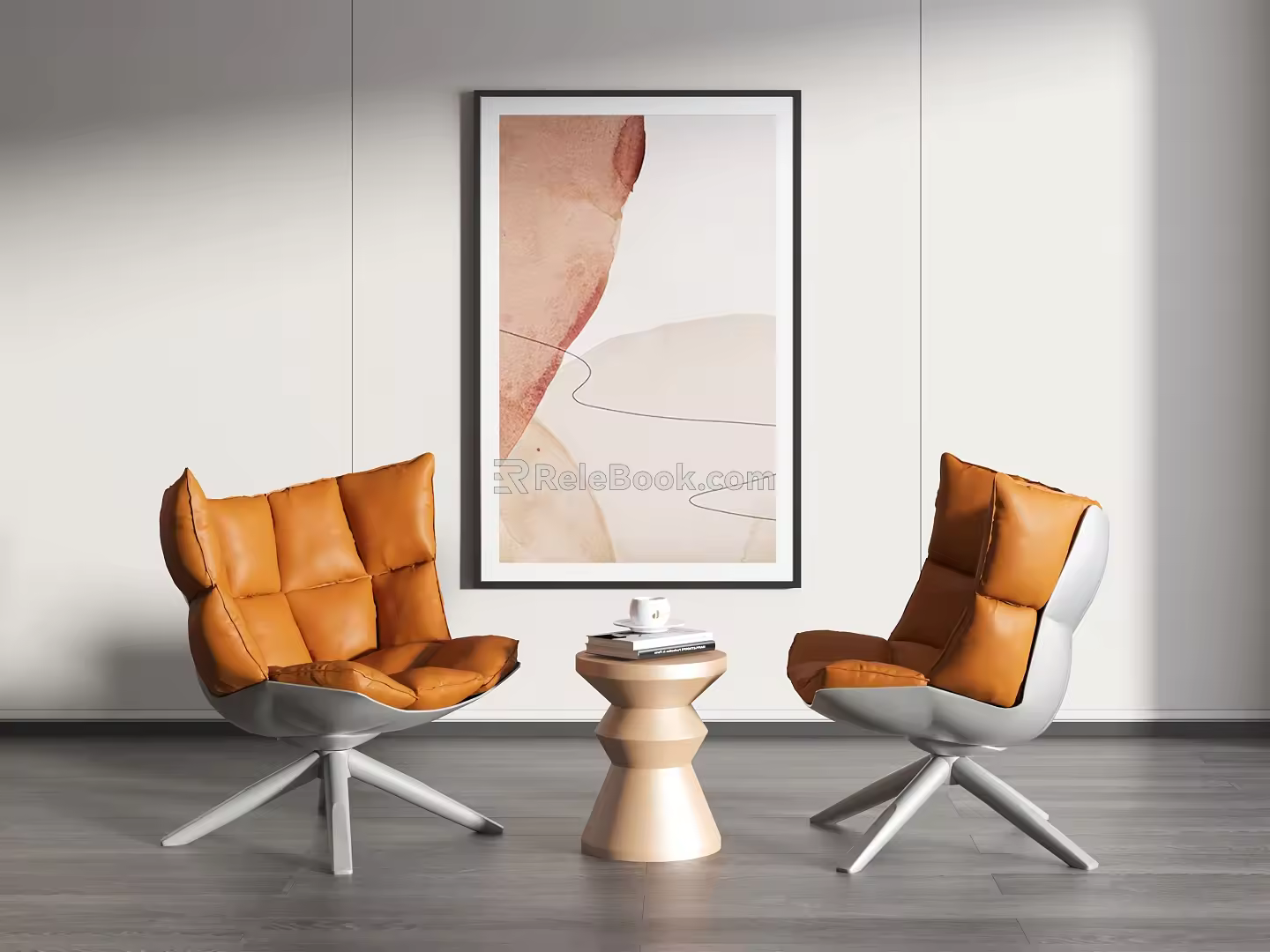 Modern leisure sofa combination leisure chair coffee table combination round sofa 3d model