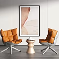 Modern leisure sofa combination leisure chair coffee table combination round sofa 3d model