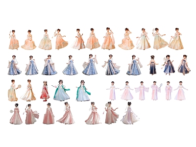 2d figure ancient costume figure hanfu figure hanfu girl hanfu children hanfu children classical costume model