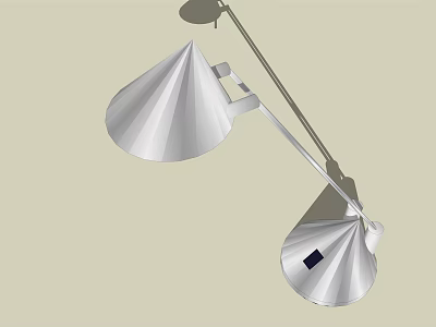 Modern Table Lamp With Double White Conical Shades For Home Office Decor 3d model