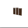 Wooden Entry Doors With Arched Design Window Panel And Brick Wall Frames