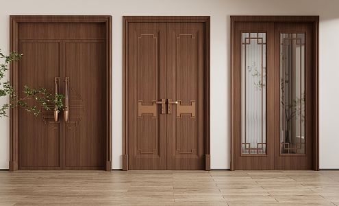 Modern double door 3d model