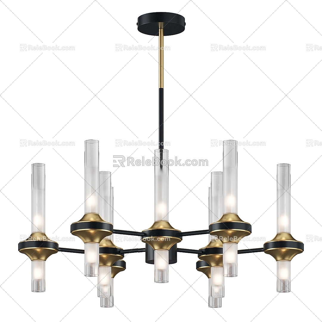 Modern Simple Light Luxury Chandelier 3d model