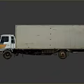 White Box Truck Exterior With Orange Front Design For Cargo Delivery