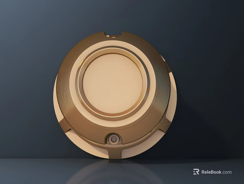 Modern Round Gold Brass Wall Light With Sleek Design And Warm Illuminated Center 3d model 