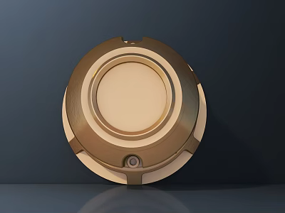 Modern Round Gold Brass Wall Light With Sleek Design And Warm Illuminated Center 3d model