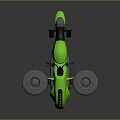 Green Three Wheeled Motorcycle with Futuristic Design Black Handlebars and Silver Accents Single Seat