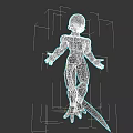 White And Purple Muscular Game Character With Long Tail
