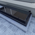 Sunroof hanging on double chain of daylighting well 3d model