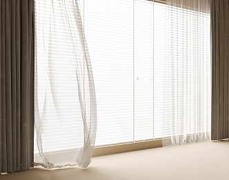 modern curtain gauze curtain 3d model