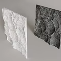Decorative Background Wall With Stone Texture In White And Dark Gray Panels