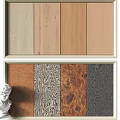 Wooden Wall Paneling Samples Featuring Diverse Grain Patterns And Color Variations 3d model