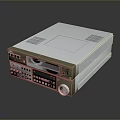 White And Gold Professional Computer Equipment With Interface Ports Control Knob And Cooling Vents