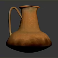 Artistic Handcrafted Orange Ceramic Jug Sculpture With Handle And Spout Design