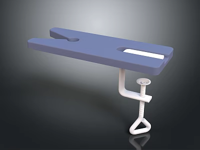 Blue Tabletop Stand With White Clip On Bracket For Daily Home Use 3d model