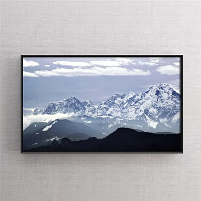 Beautiful Framed Scenic Landscape Painting With Snowy Mountains And Cloudy Sky 3d model Beautiful Framed Scenic Landscape Painting With Snowy Mountains And Cloudy Sky 3d model
